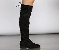 Not So Basic Flat Wide-Calf Suede Boots