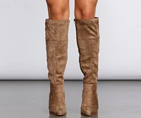 Point Toe Tall Suede Boots