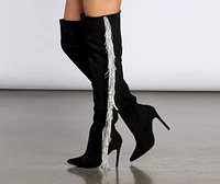 Living The Limelight Fringe Thigh High Boots