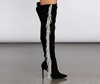 Living The Limelight Fringe Thigh High Boots