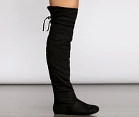 Miles To Go Thigh High Faux Suede Boots