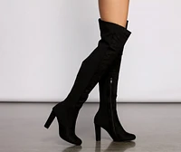 50 and Thigh High Faux Suede Knit Boots