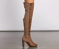 50 and Thigh High Faux Suede Knit Boots