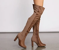 50 and Thigh High Faux Suede Knit Boots