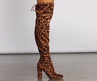 Fierce Fashionista Over The Knee Block Heel Boots