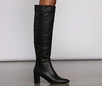 Lead The Way Faux Leather Over Knee Boots