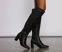 Lead The Way Faux Leather Over Knee Boots