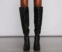 Lead The Way Faux Leather Over Knee Boots