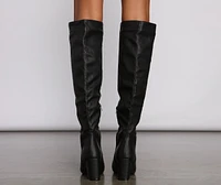 Lead The Way Faux Leather Over Knee Boots