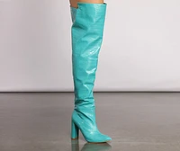 Fashionista Chic Croc Embossed Faux Leather Boots