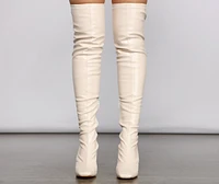 Level Up Thigh High Faux Leather Boots