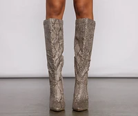Stylish Vixen Snake Print Stiletto Heel Boots