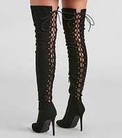 Stacked On Style Lace-Up Boots