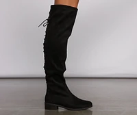 Fab and Chic Faux Suede Lace-Up Boots