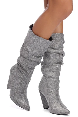 Glitter Glam Slouched Boots