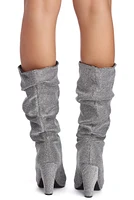 Glitter Glam Slouched Boots