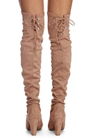 Stepping Faux Suede Boots