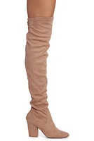 Stepping Faux Suede Boots