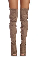 Stepping Faux Suede Boots