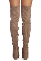 Stepping Faux Suede Boots
