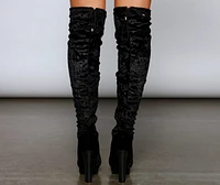 Luxe Lady Velvet Over-The-Knee Boots