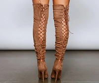 Stacked On Style Lace-Up Boots