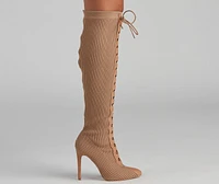 Elevated And Trendy Lace-Up Stiletto Boots
