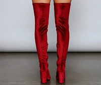 Chic Velvet Over-The-Knee Boots