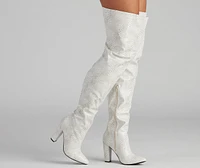 Major Sass Snake Print Faux Leather Boots