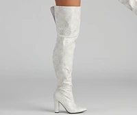 Major Sass Snake Print Faux Leather Boots