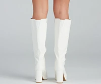 Retro Flair Below-The-Knee Platform Boots