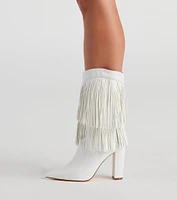 Line Dance Fringe Cowgirl Boots