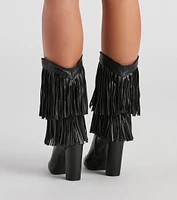 Line Dance Fringe Cowgirl Boots
