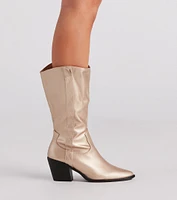 Western Glam Chrome Cowboy Boots