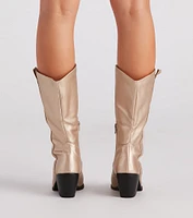 Western Glam Chrome Cowboy Boots