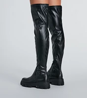 Command Platform Faux Leather Over-The-Knee Boots