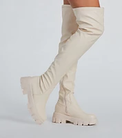Command Platform Faux Leather Over-The-Knee Boots