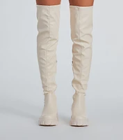 Command Platform Faux Leather Over-The-Knee Boots