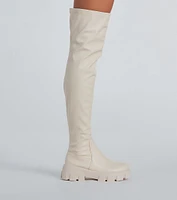 Command Platform Faux Leather Over-The-Knee Boots