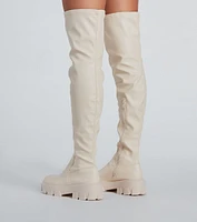 Command Platform Faux Leather Over-The-Knee Boots