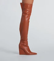 Standing Out Wedge Over-The-Knee Boots