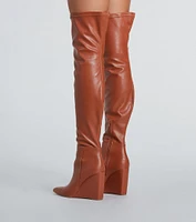 Standing Out Wedge Over-The-Knee Boots