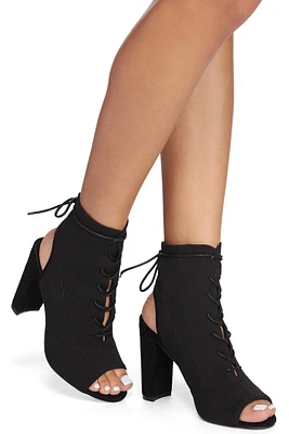 Open Lace Up Booties