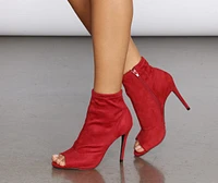 Call Me Baby Peep Toe Stiletto Booties