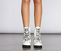 Gemstone Babe Faux Leather Lug Boots
