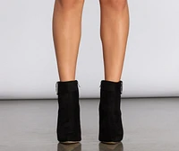 Rhinestone Buckle Stiletto Booties