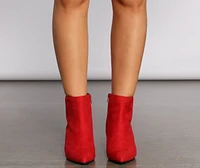 Lady Red Block Heel Booties
