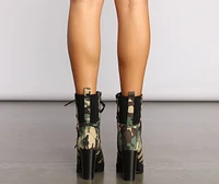 Step Up Camo Lug Sole Booties