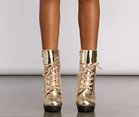 Major Metallic Moment PU Booties