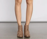 The Everday Faux Suede Stacked Booties